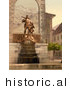 Historical Photochrom of William Tell Memorial in Altdorf, Switzerland by Picsburg