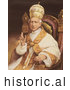 Historical Portrait Illustration of Pope Leo Xiii Sitting in a Chair by JVPD