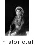 Historical Portrait Photo of Ramallah Woman Seated - Black and White Version by JVPD