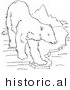 Historical Vector Illustration of a Polar Bear Walking on to a Small Piece of Ice - Outlined Version by Picsburg