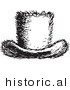 Historical Vector Illustration of a Top Hat - Black and White Version by Picsburg