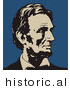 Historical Vector Illustration of Abraham Lincoln Profile - Black, Beige, and Blue Version by JVPD