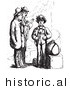 Historical Vector Illustration of People Waiting for Their Luggage to Be Searched - Black and White Version People Waiting for Their Luggage to Be Searched by Picsburg
