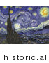 Historical Vector Illustration of the Starry Night - Vincent Van Gogh Painting by JVPD