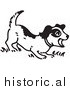 Illustration of a Barking Puppy - Black and White by Picsburg