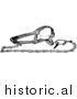 Illustration of a Quality Steel Muskrat Trap - Black and White by Picsburg