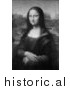 Portrait of Mona Lisa - Black and White Painting by JVPD