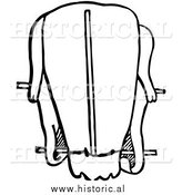 January 13th, 2014: Clipart of a Trussed Duck Ready for Roasting - Black and White Drawing by Al