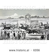 Historical Illustration of a Group of People Watching from the Sidelines of a Horse Race by Al