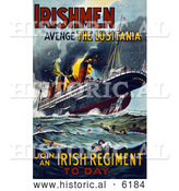 August 4th, 2013: Historical Illustration of a Irish Recruiting Poster to Avenge the Luistania by Al