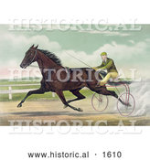 July 10th, 2013: Historical Illustration of a Man Racing a Horse on a Two Wheel Sulky by Al