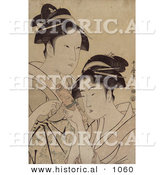 Historical Illustration of an Asian Women with a Scroll by Al