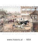 Historical Illustration of an Audience and Judges Watching a Horse Race by Al