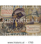 Historical Illustration of an Official Program - Woman Suffrage Procession, Washington, D.C. March 3, 1913 by Al