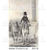 Historical Illustration of Andrew Jackson on Horseback While Walking Another Horse by Al