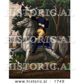 Historical Illustration of Andrew Jackson Riding Horse with the Tennessee Forces on Hickory Grounds by Al