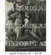 Historical Illustration of Andrew Jackson Riding Horseback with the Tennessee Forces on the Hickory Grounds by Al