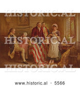 July 28th, 2013: Historical Illustration of Betsy Ross Explaining How She Made Her Flag by Al