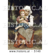 Historical Illustration of Breton Brother and Sister by William-Adolphe Bouguereau by Al