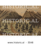 Historical Illustration of Cherokee Pass in the Rocky Mountains by Al