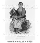 Historical Illustration of Chippeway Widow - Black and White Version by Al