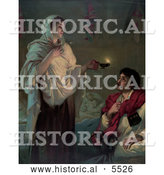 July 25th, 2013: Historical Illustration of Florence Nightingale with a Lamp near a Man by Al