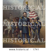 Historical Illustration of General Ulysses S Grant Standing with His Soldiers by Al