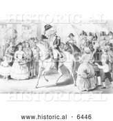 Historical Illustration of George Washington 1783 - Black and White by Al