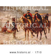 Historical Illustration of George Washington and Marquis De Lafayette Riding Horseback Through the Valley Forge by Al
