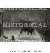Historical Illustration of George Washington Leading Continental Army Soldiers at the Battle of Trenton by Al