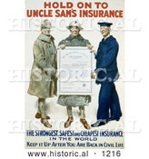 Historical Illustration of "Hold on to Uncle Sam's Insurance" 1918 by Al