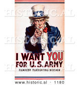 Historical Illustration of I Want You for the US Army - Uncle Sam Poster by Al