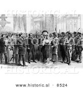Historical Illustration of Indian Delegations at Washington - Black and White Version by Al
