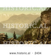 Historical Illustration of Lake Lucerne and Mount Pilatus by Al
