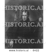 Historical Illustration of Major General Andrew Jackson Standing with His Horse - Black and White Version by Al