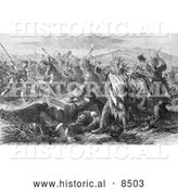 August 5th, 2013: Historical Illustration of Massacre of United States Troops by the Sioux and Cheyenne India 1866 - Black and White Version by Al