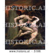 Historical Illustration of Men Fighting, Dante and Virgil in Hell, by William-Adolphe Bouguereau by Al