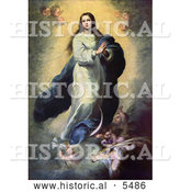 Historical Illustration of Mother of Jesus, Mary, As the Immaculate Conception by Al