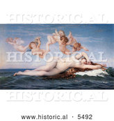 July 24th, 2013: Historical Illustration of Nude Woman Floating on Ocean Waves, Cherubs Above Her, the Birth of Venus by Alexandre Cabanel by Al