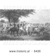 Historical Illustration of Provision Train - American History - Black and White by Al
