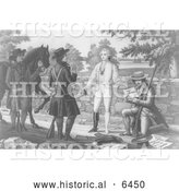 Historical Illustration of the Capture of John Andre 1780 - Black and White by Al