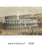 Historical Illustration of the Roman Coliseum by Al