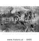 Historical Illustration of the Siege of New Ulm 1862 - Black and White Version by Al