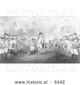 Historical Illustration of the Surrender of Lord Cornwallis at Yorktown, Va - Black and White by Al