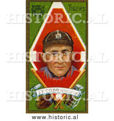 December 28th, 2013: Historical Illustration of Ty Cobb with Baseball Gear - Detroit Tigers - Vintage Baseball Card by Al