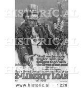 Historical Illustration of Uncle Sam: Buy a United States Government Bond of the 2nd Liberty Loan of 1917 - Black and White Version by Al