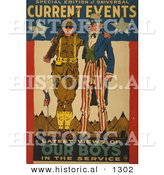 Historical Illustration of Uncle Sam: Current Events - Latest Views of Our Boys in the Service by Al