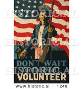 Historical Illustration of Uncle Sam: Don't Wait for the Draft, Volunteer Now! by Al