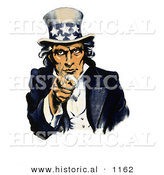 Historical Illustration of Uncle Sam Pointing at You While Recruiting for the Navy War by Al