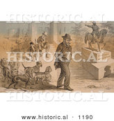 Historical Illustration of Uncle Sam Seated with Ulysses S. Grant Statue - Vicksburg Appomattox by Al